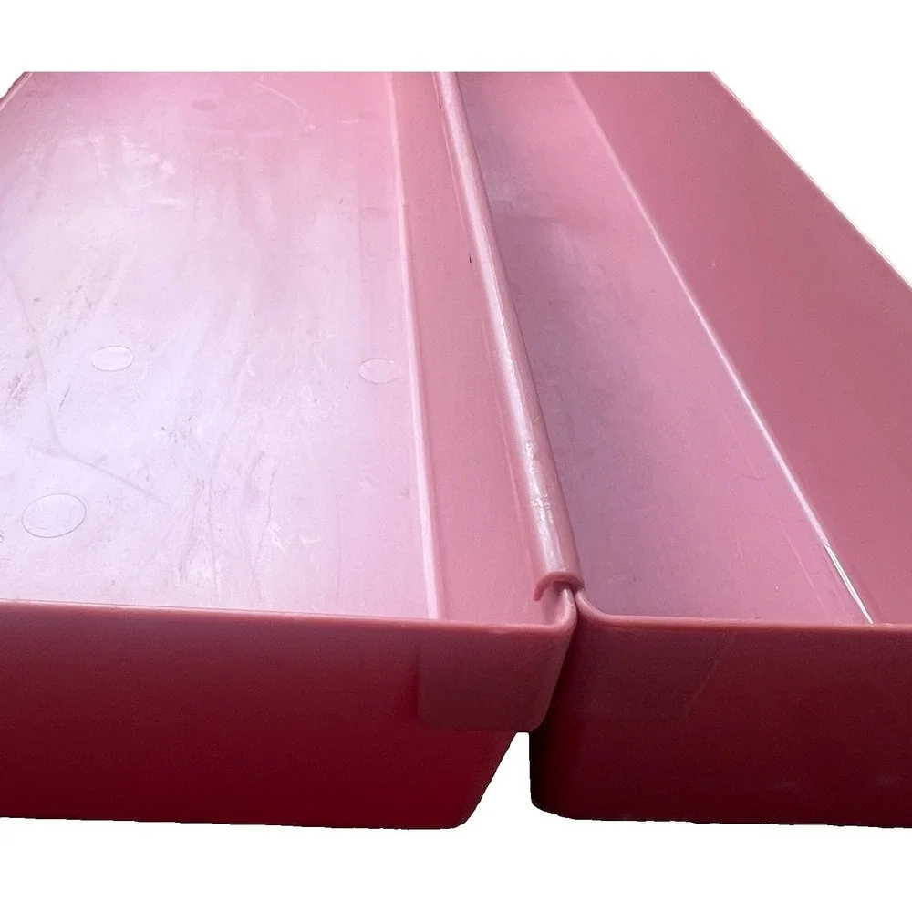 4 Rubbermaid‎ Vtg 90s Pink Interlocking Drawer Organizer 2- 15x 3x 2 + 2- 15x6x2